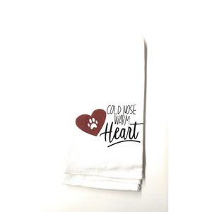 100% Cotton Kitchen Towels Printed with Animal Pet Dog Lovers Sayings Cold Nose